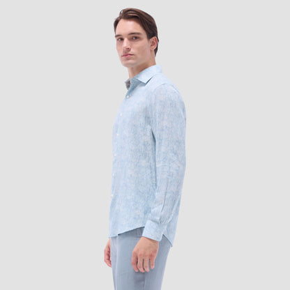 Bugatchi Axel Floral Shirt Seafoam