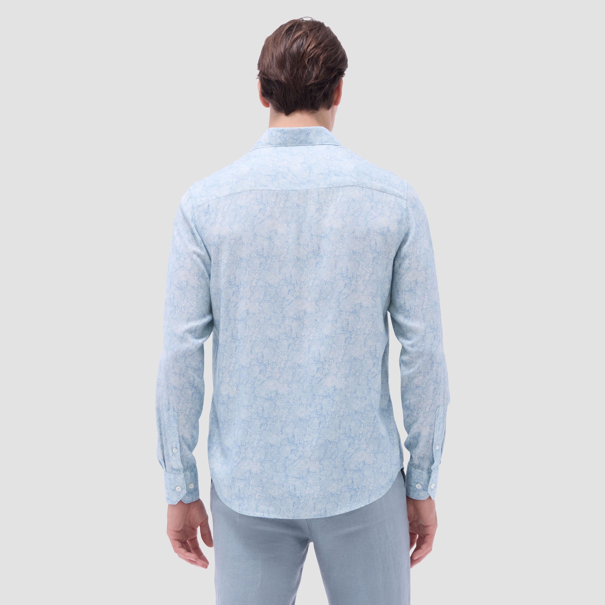 Bugatchi Axel Floral Shirt Seafoam