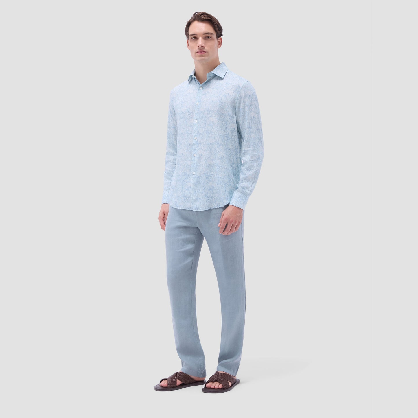 Bugatchi Axel Floral Shirt Seafoam