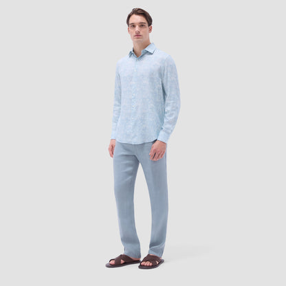 Bugatchi Axel Floral Shirt Seafoam