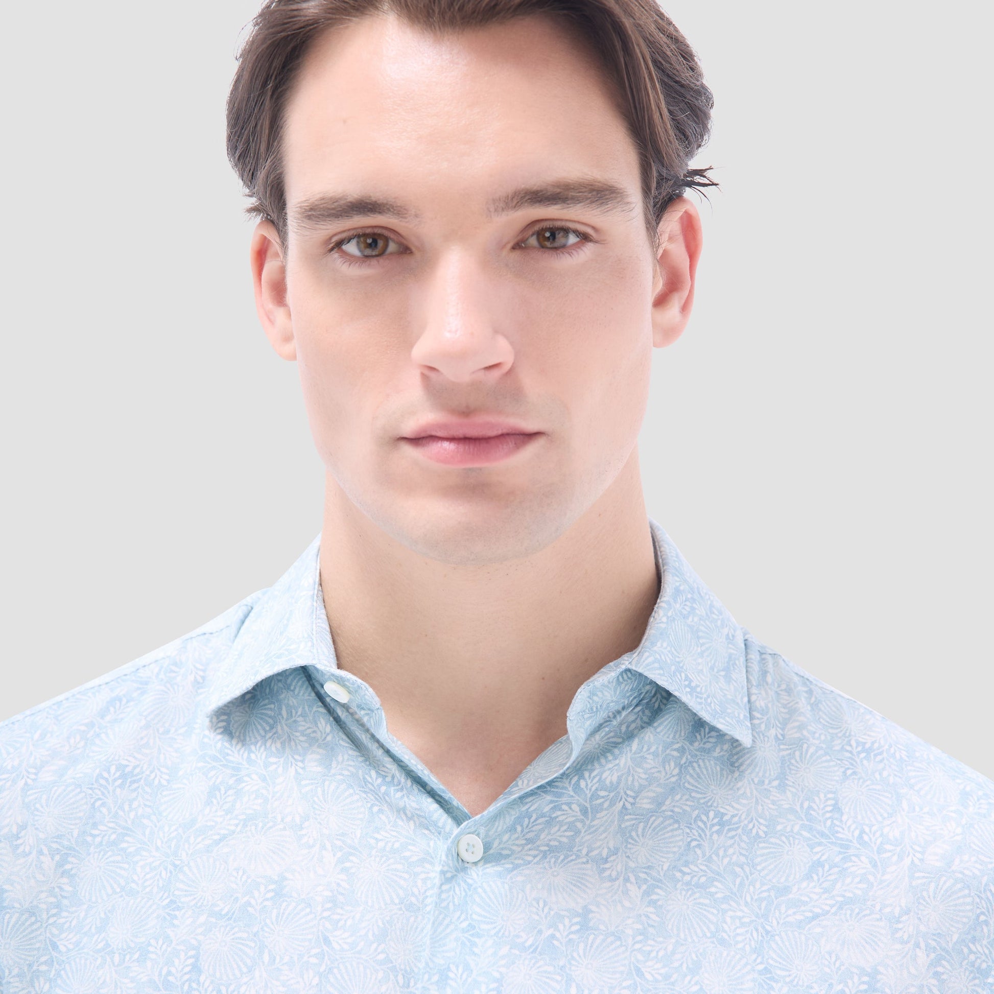Bugatchi Axel Floral Shirt Seafoam