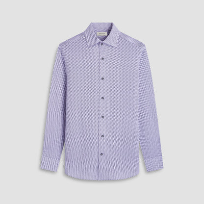 Bugatchi Devon Seigaiha OoohCotton® Shirt Platinum