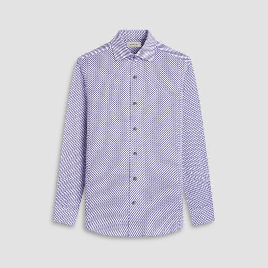 Bugatchi Devon Seigaiha OoohCotton® Shirt Platinum