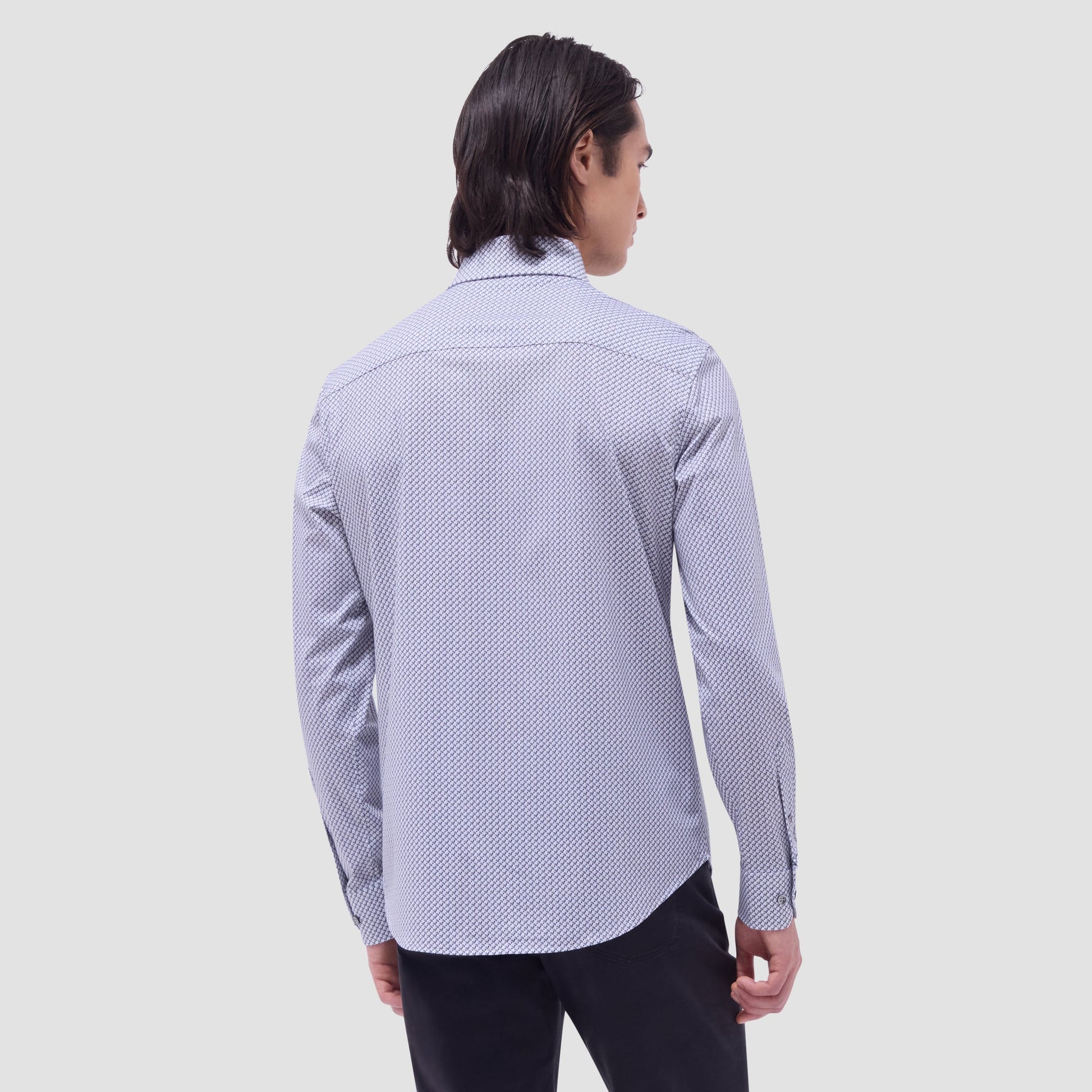 Bugatchi Devon Seigaiha OoohCotton® Shirt Platinum