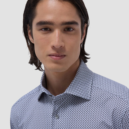 Bugatchi Devon Seigaiha OoohCotton® Shirt Platinum