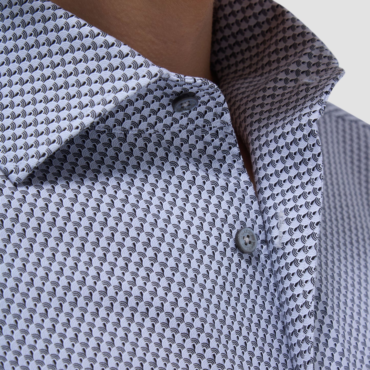 Bugatchi Devon Seigaiha OoohCotton® Shirt Platinum