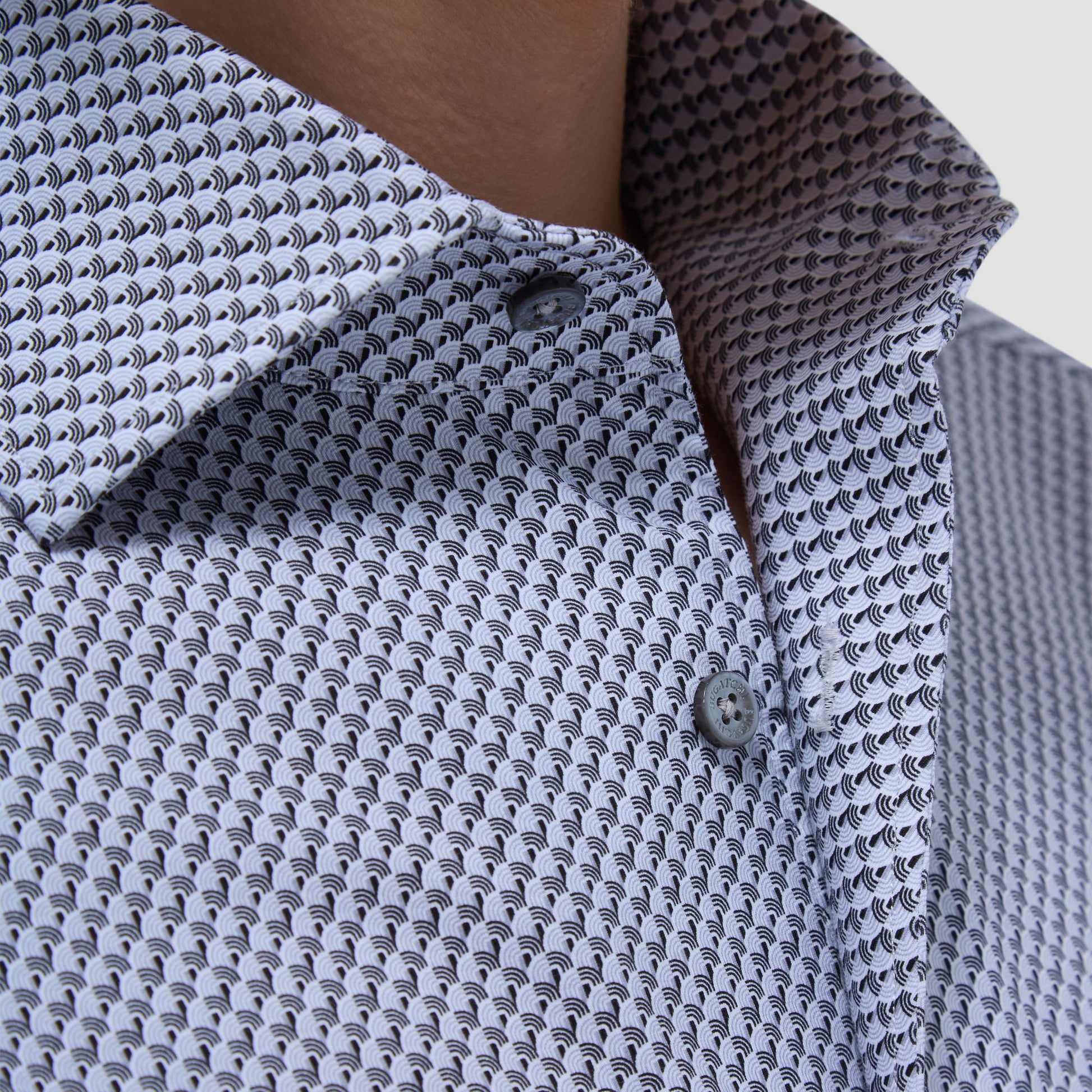 Bugatchi Devon Seigaiha OoohCotton® Shirt Platinum
