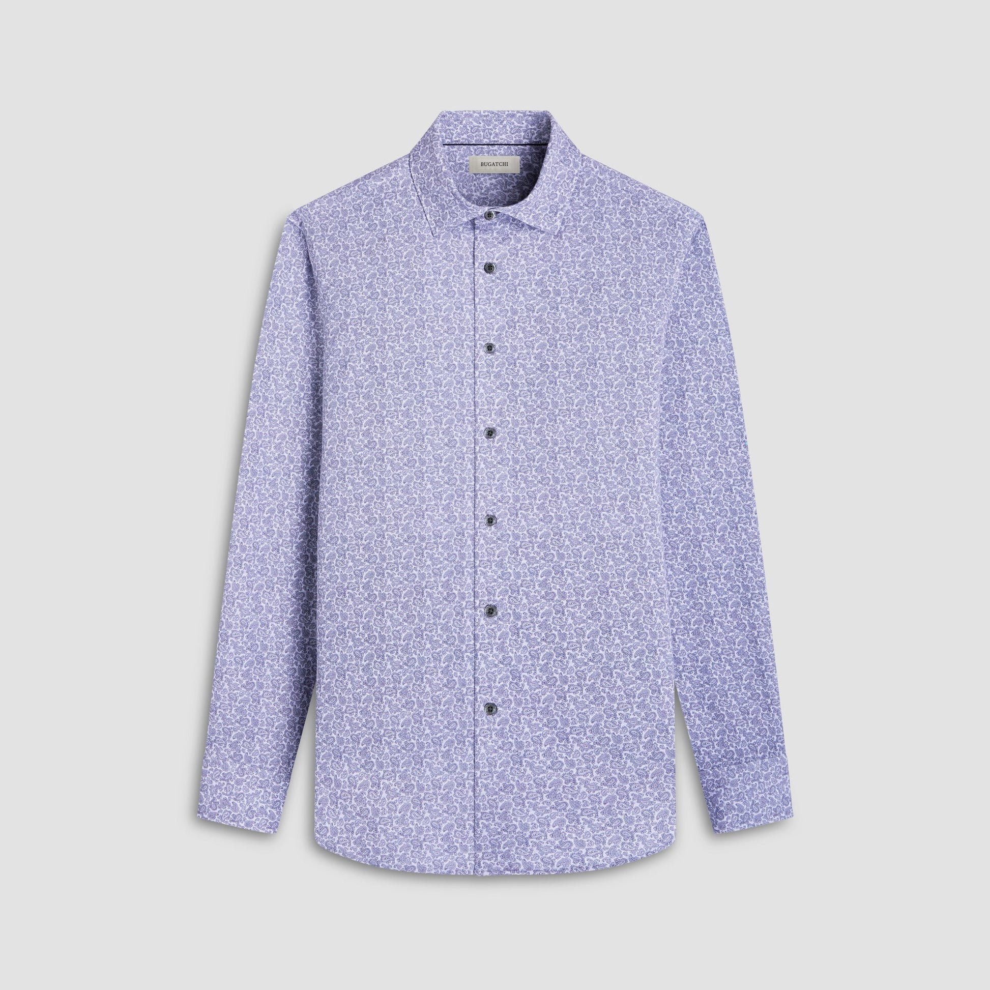 Bugatchi James Paisley OoohCotton® Shirt Platinum