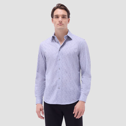 Bugatchi James Paisley OoohCotton® Shirt Platinum