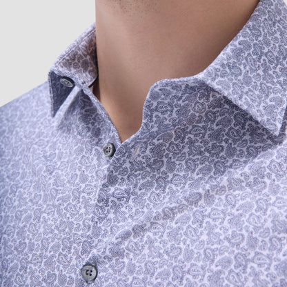 Bugatchi James Paisley OoohCotton® Shirt Platinum