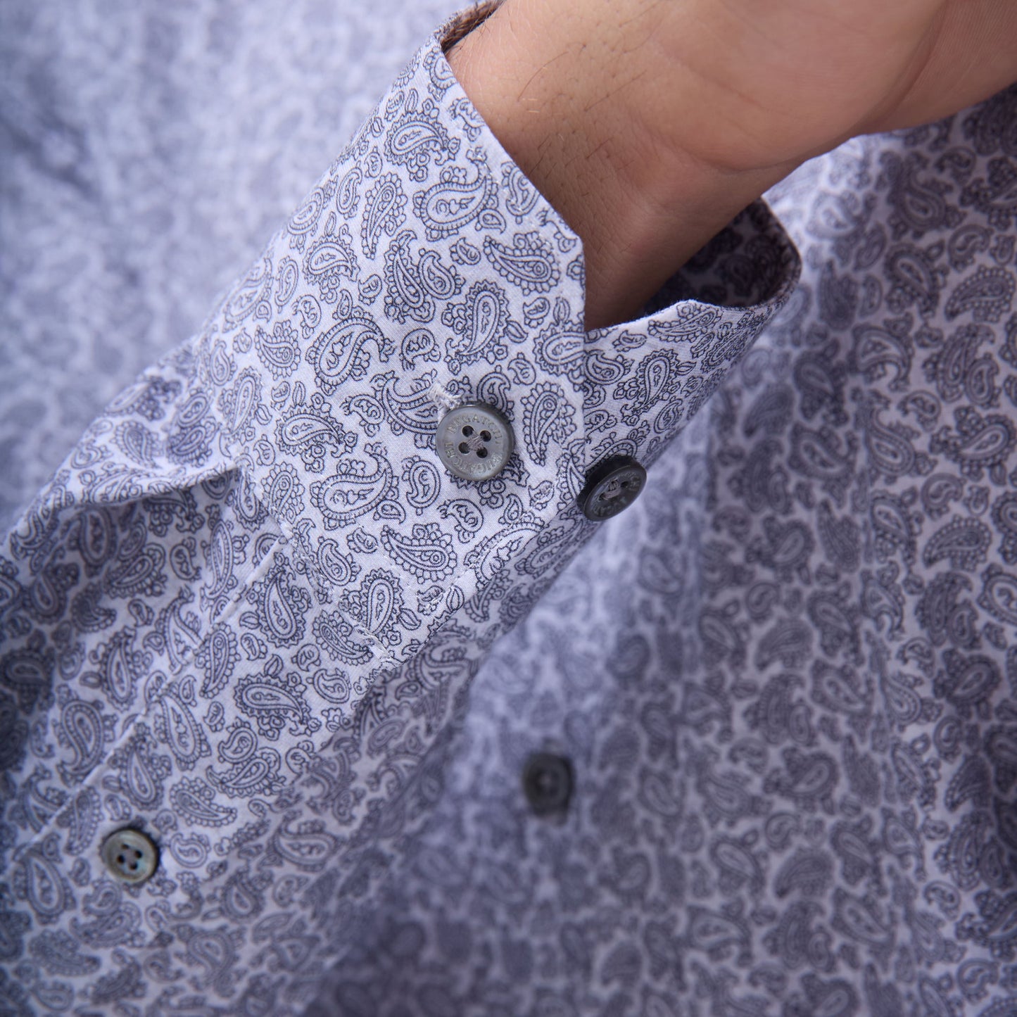 Bugatchi James Paisley OoohCotton® Shirt Platinum