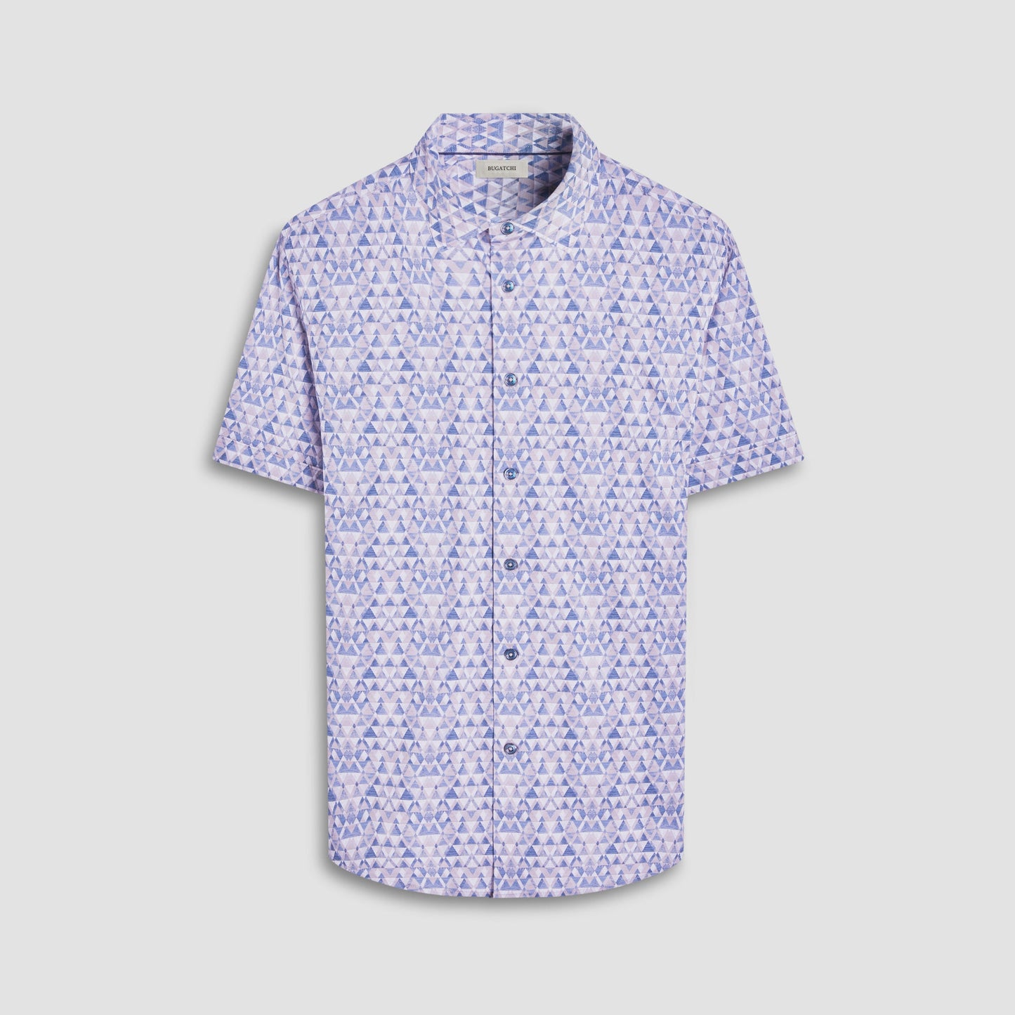 Bugatchi Miles Geometric OoohCotton® Short-Sleeve Shirt Sand