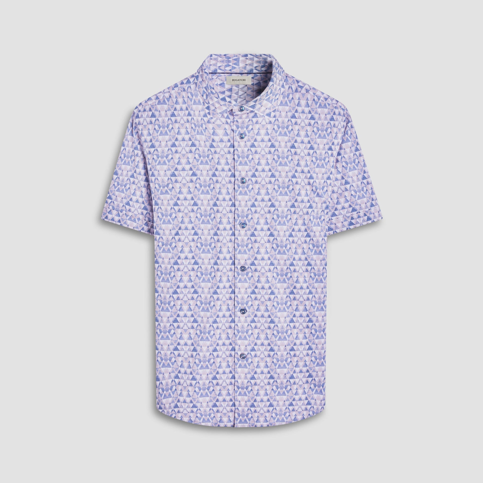 Bugatchi Miles Geometric OoohCotton® Short-Sleeve Shirt Sand