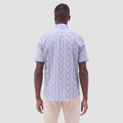 Bugatchi Miles Geometric OoohCotton® Short-Sleeve Shirt Sand