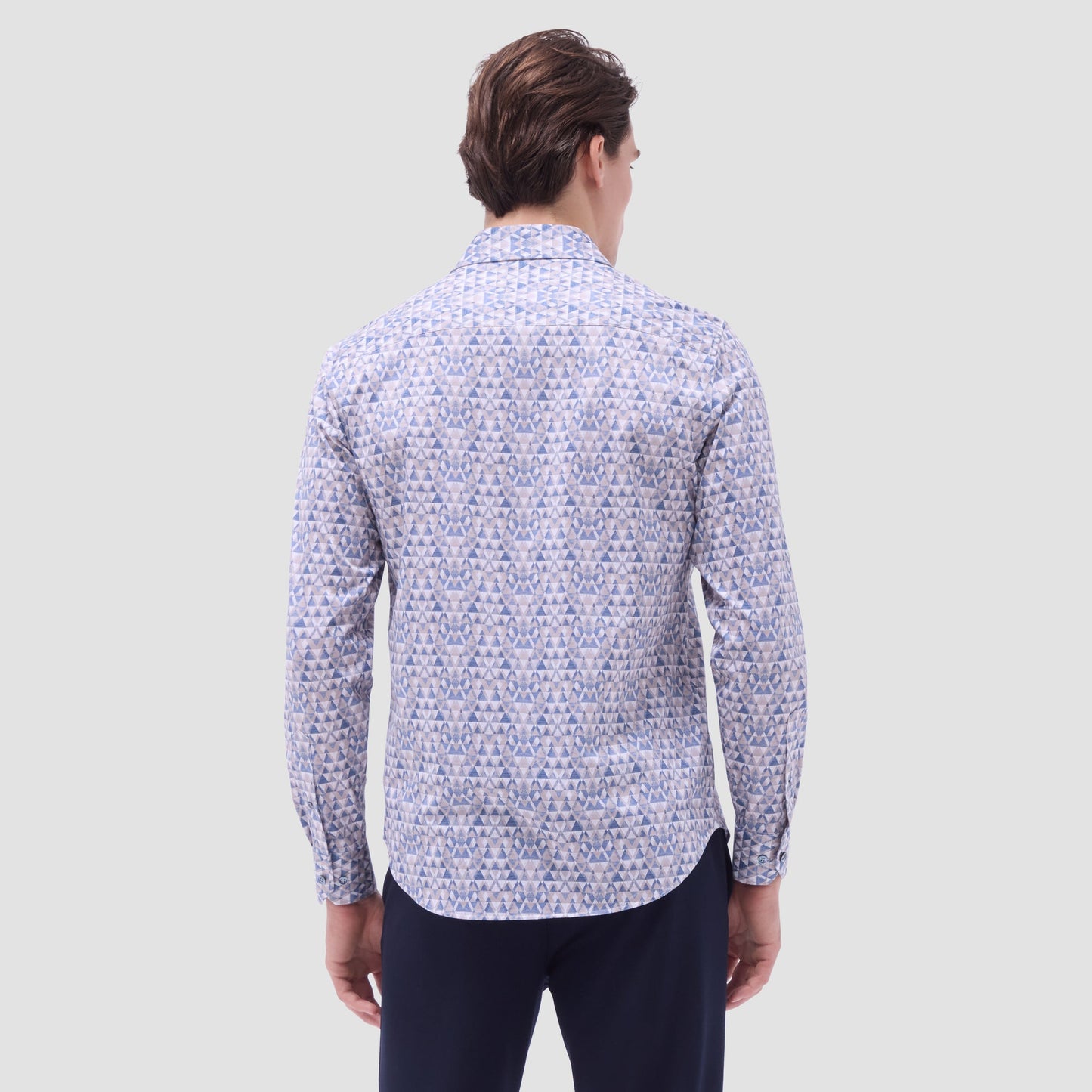 Bugatchi James Geometric OoohCotton® Shirt Sand