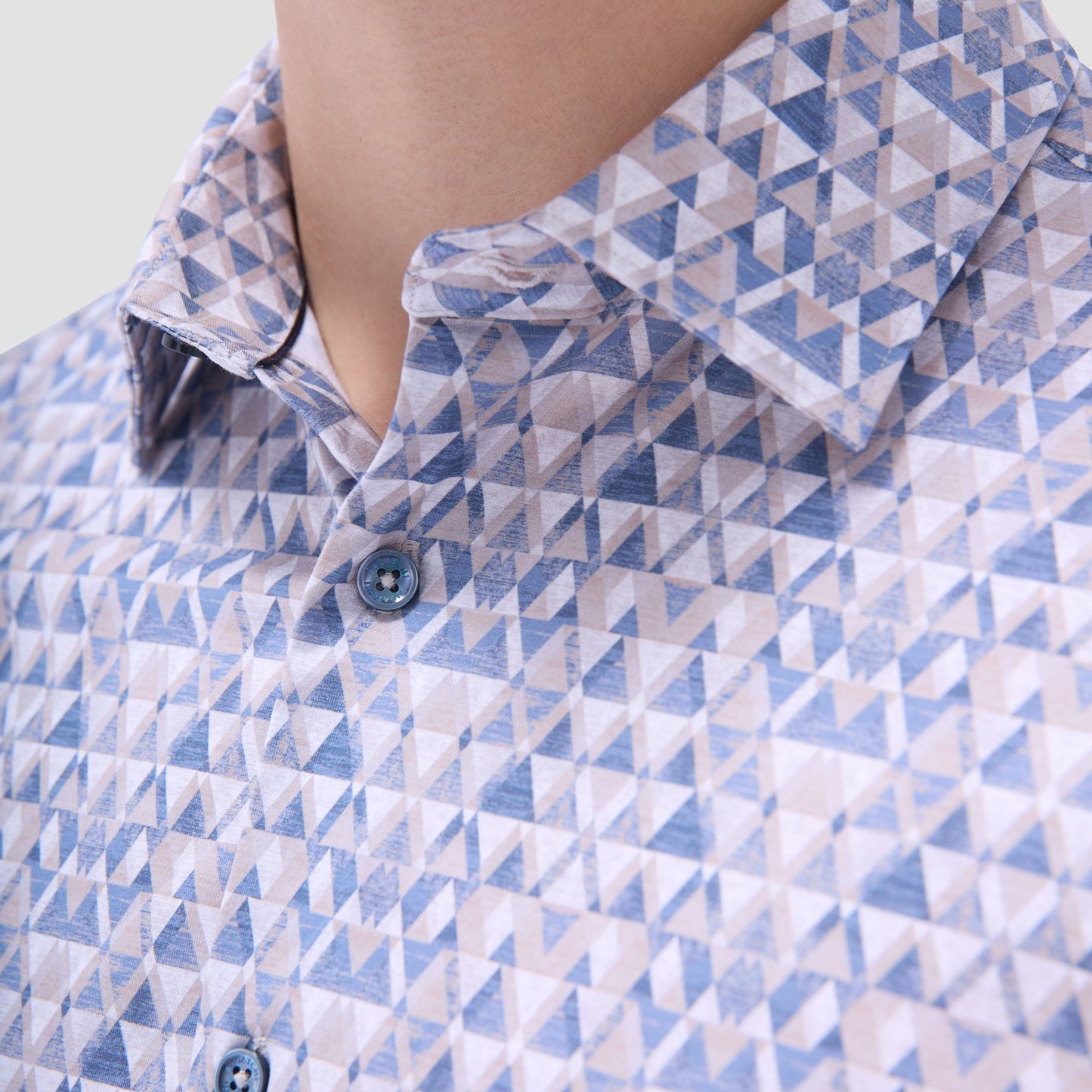 Bugatchi James Geometric OoohCotton® Shirt Sand