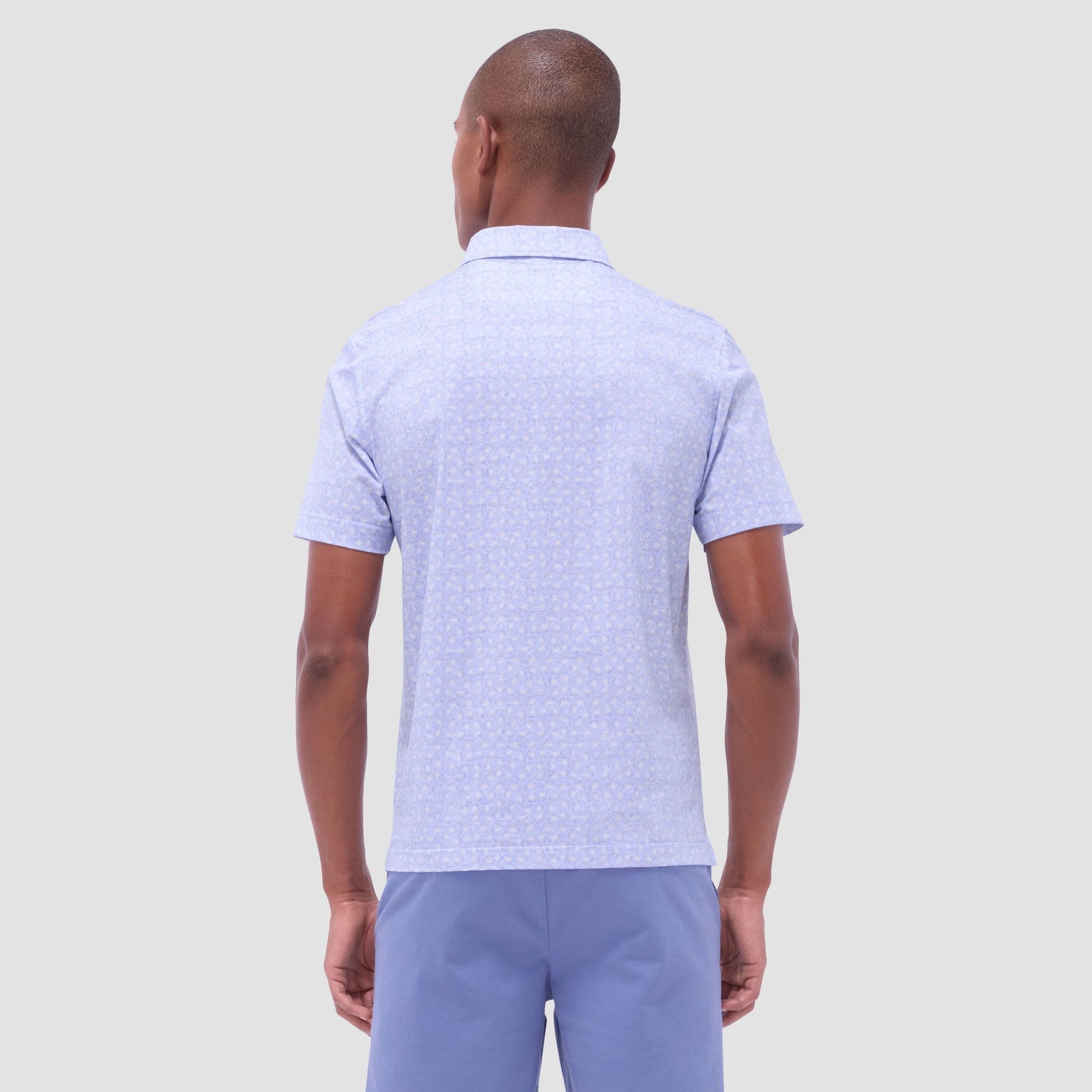 Bugatchi Victor Floral OoohCotton® Polo Shirt Sky