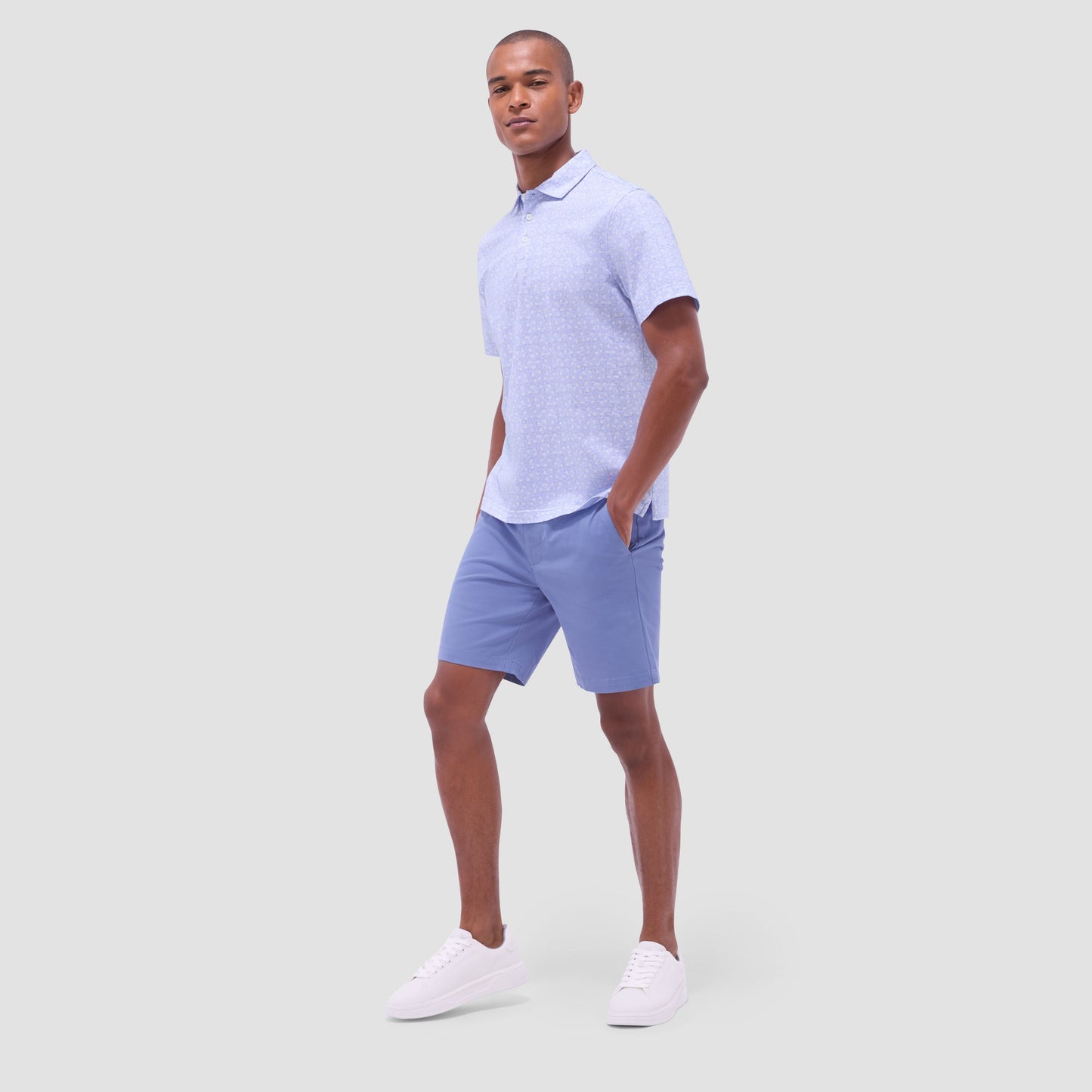 Bugatchi Victor Floral OoohCotton® Polo Shirt Sky