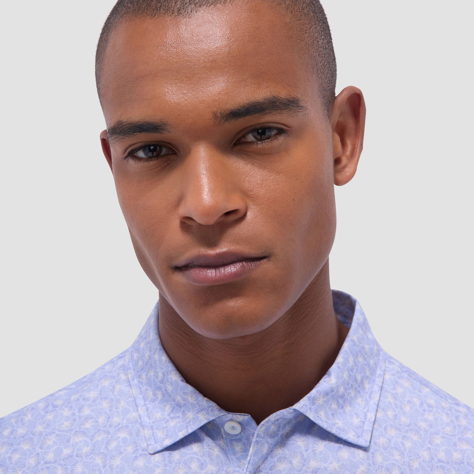 Bugatchi Victor Floral OoohCotton® Polo Shirt Sky