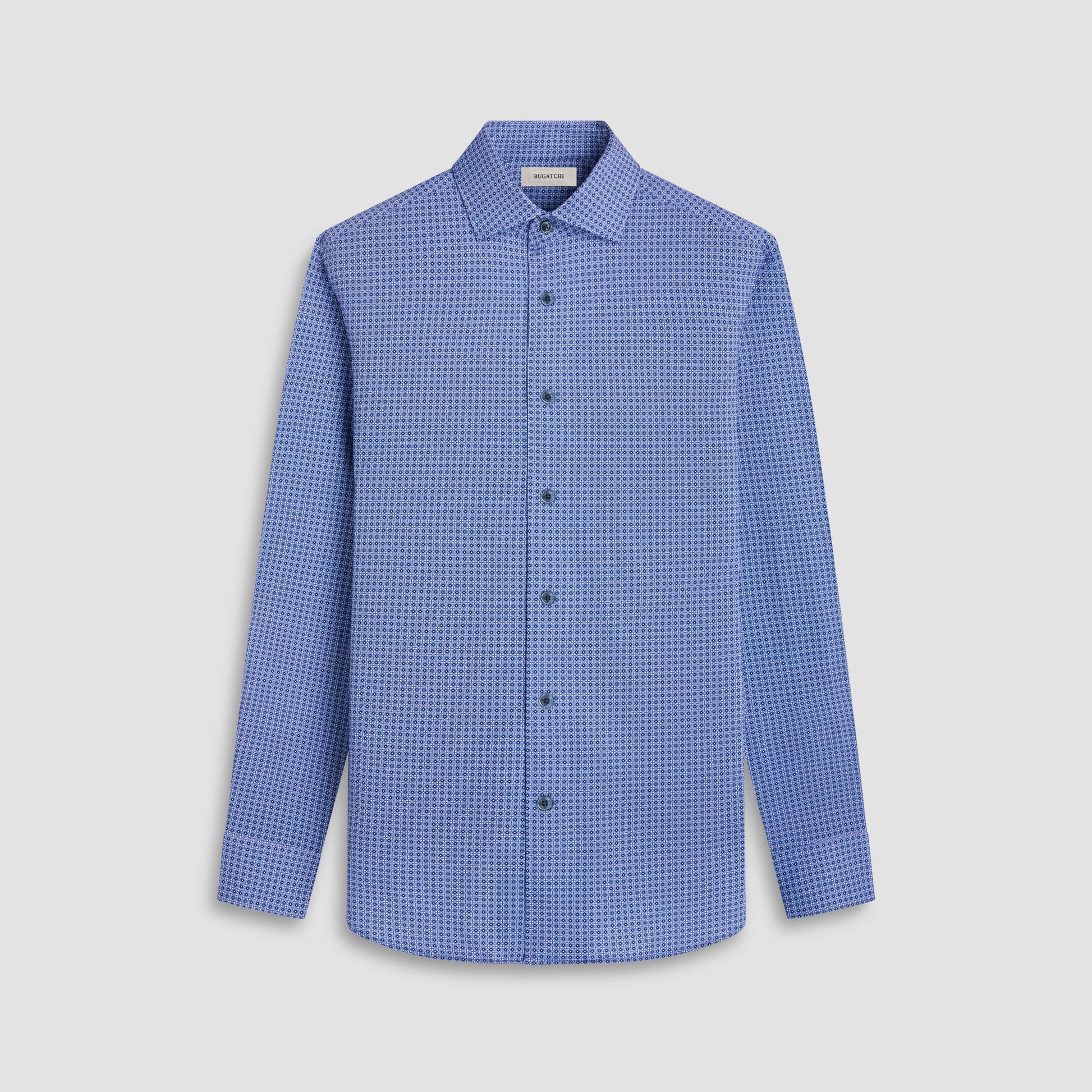 Bugatchi Devon Mosaic OoohCotton® Shirt Cobalt