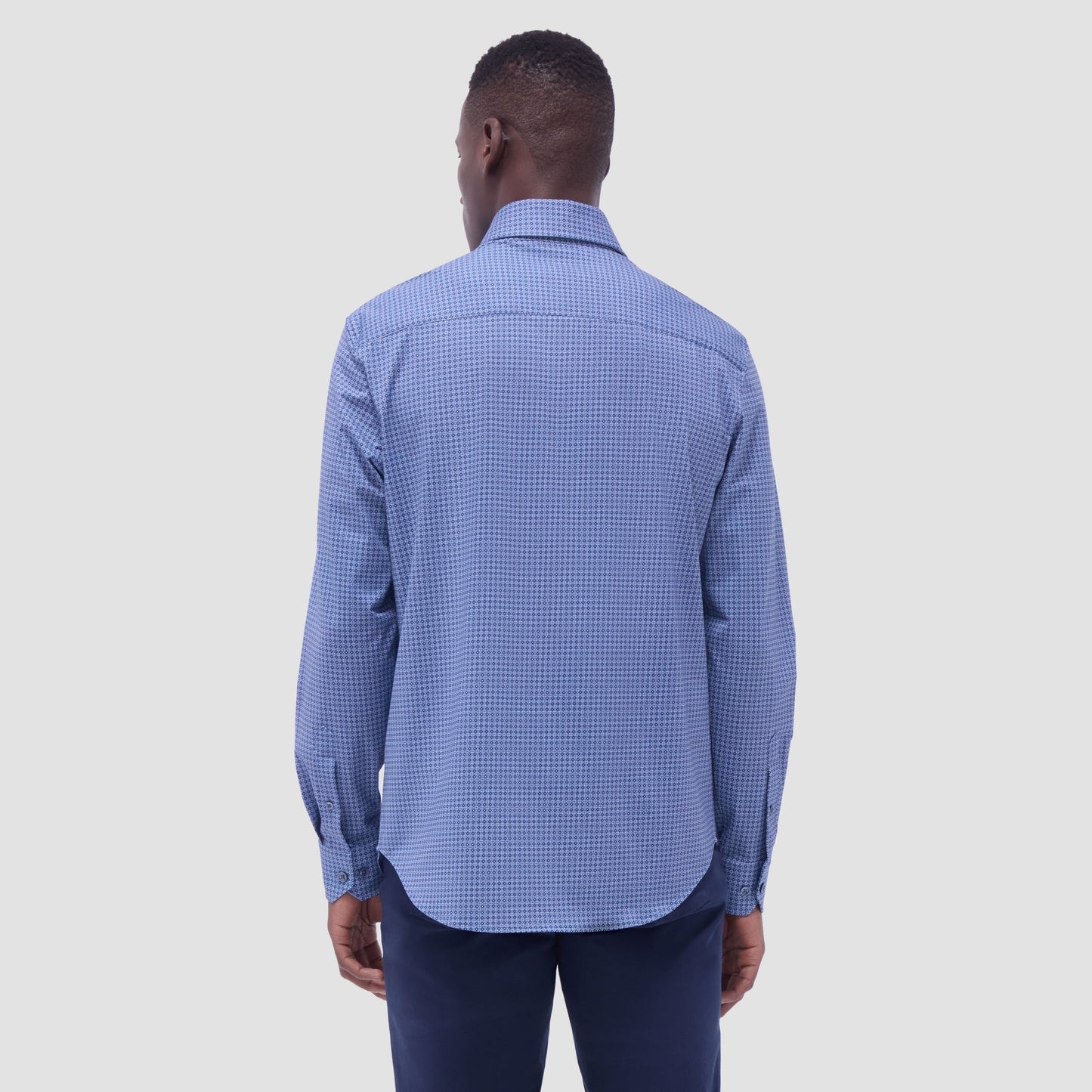 Bugatchi Devon Mosaic OoohCotton® Shirt Cobalt