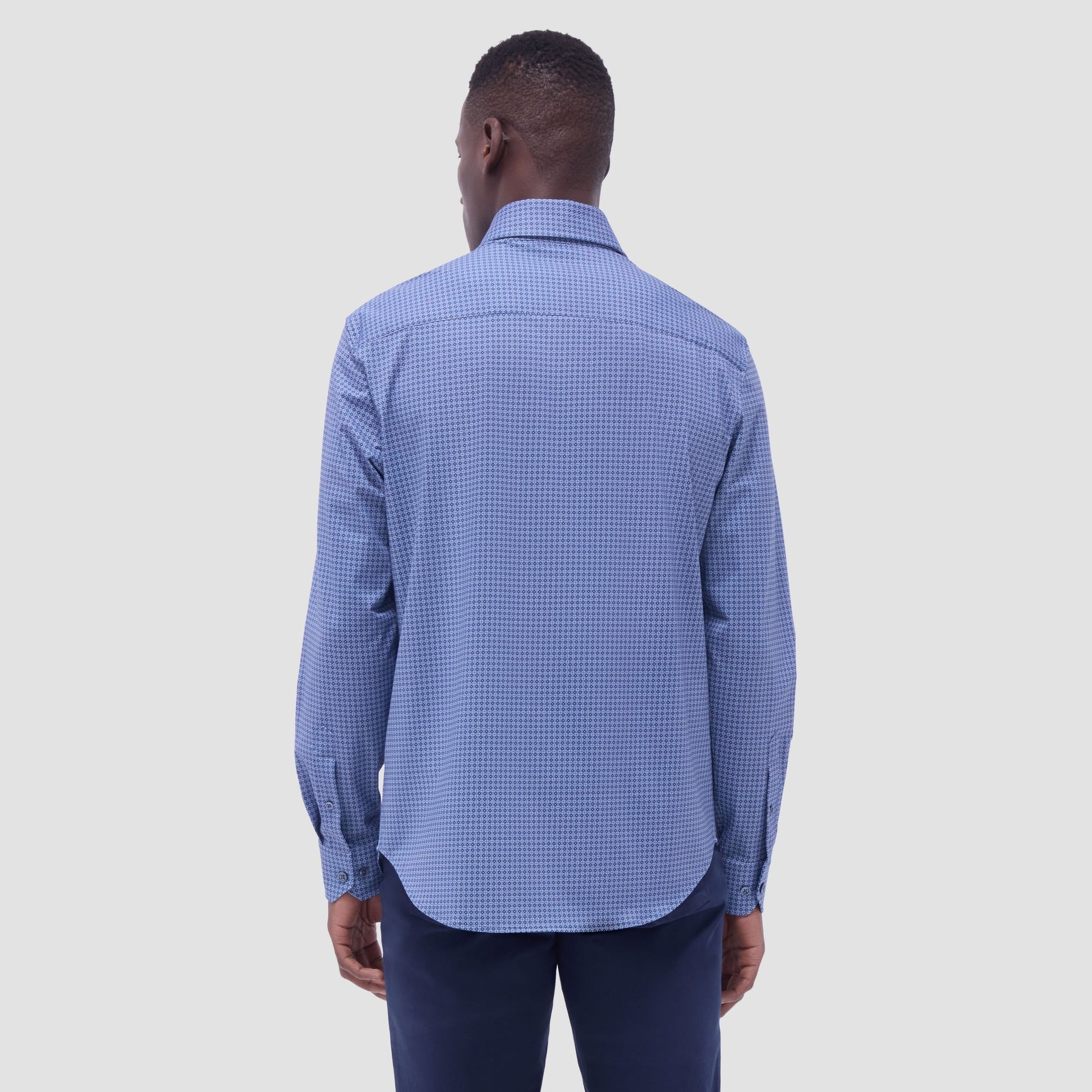 Bugatchi Devon Mosaic OoohCotton® Shirt Cobalt