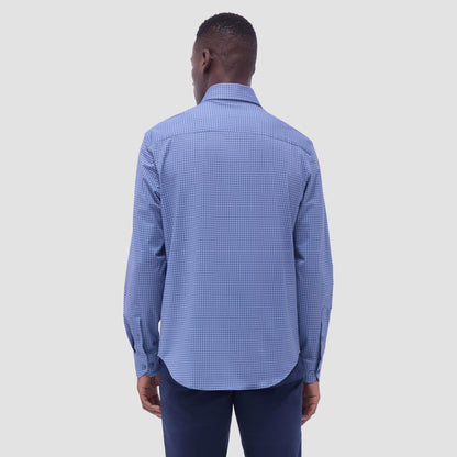 Bugatchi Devon Mosaic OoohCotton® Shirt Cobalt