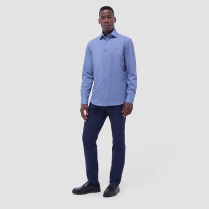 Bugatchi Devon Mosaic OoohCotton® Shirt Cobalt