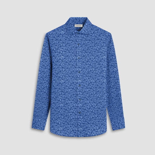 Bugatchi Devon Floral OoohCotton® Shirt Indigo