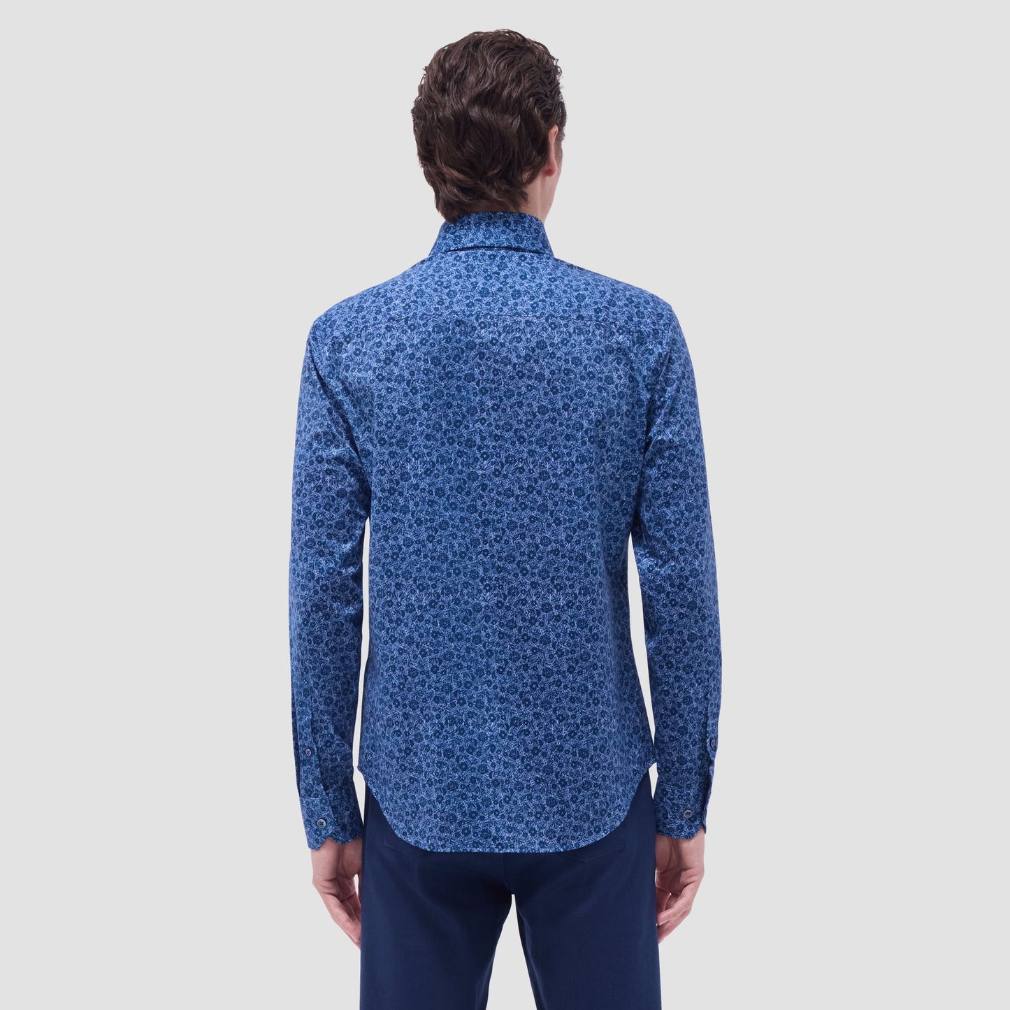 Bugatchi Devon Floral OoohCotton® Shirt Indigo
