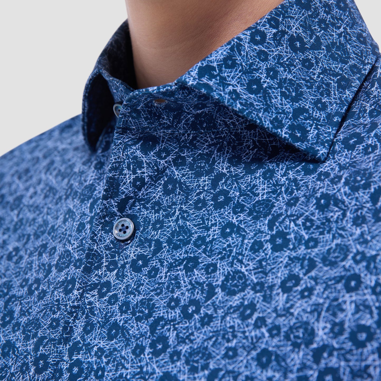 Bugatchi Devon Floral OoohCotton® Shirt Indigo