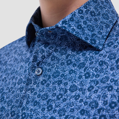 Bugatchi Devon Floral OoohCotton® Shirt Indigo