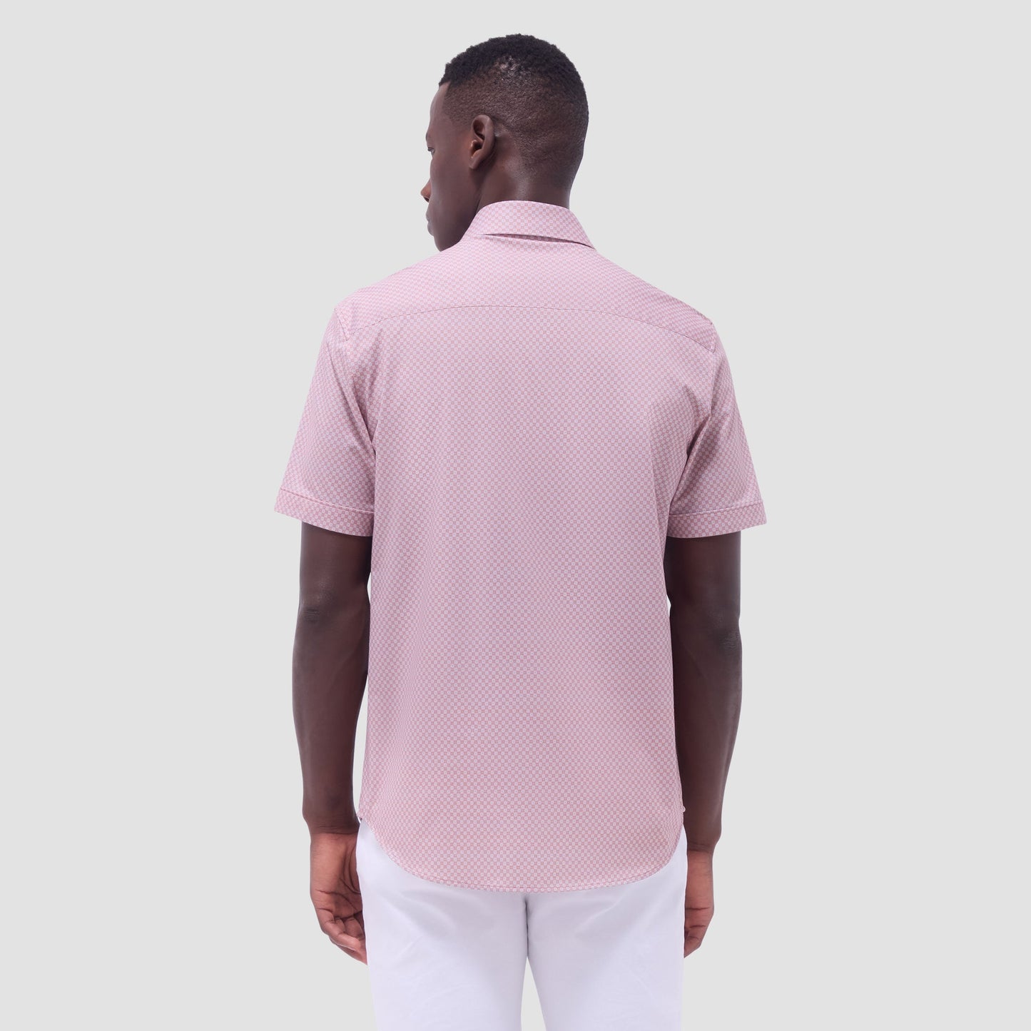 Bugatchi Miles Geometric OoohCotton® Short-Sleeve Shirt Jaffa
