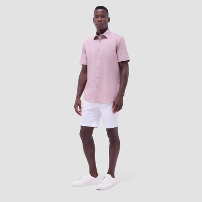 Bugatchi Miles Geometric OoohCotton® Short-Sleeve Shirt Jaffa