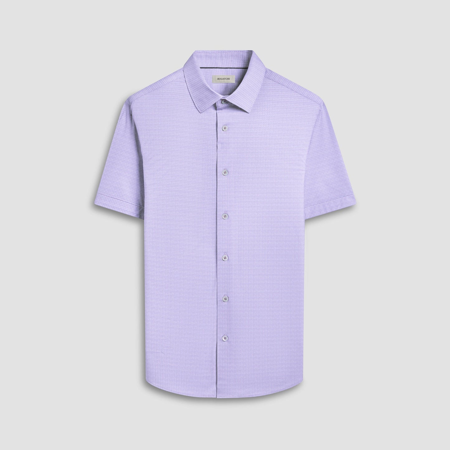 Bugatchi Miles Mini Check OoohCotton® Short-Sleeve Shirt Dusty Pink