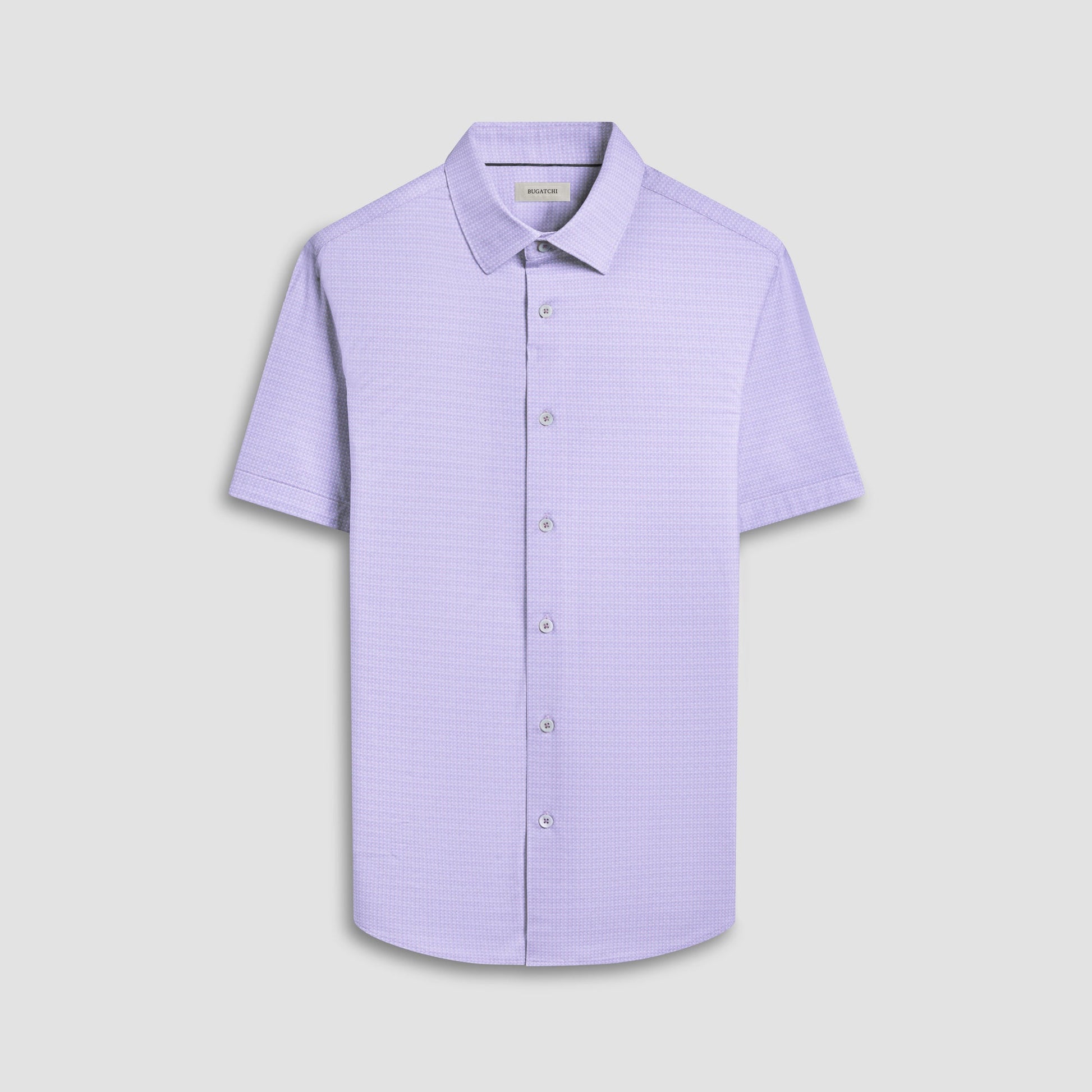 Bugatchi Miles Mini Check OoohCotton® Short-Sleeve Shirt Dusty Pink