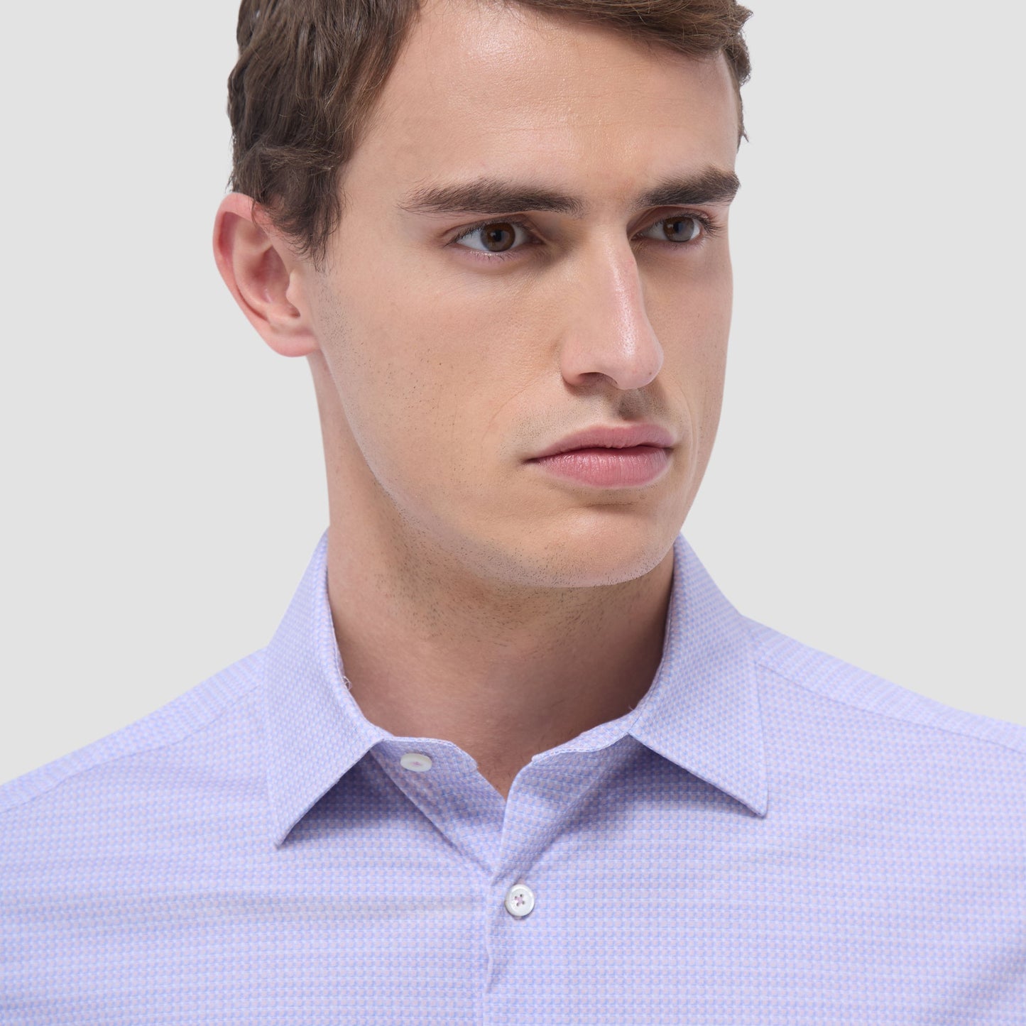 Bugatchi Miles Mini Check OoohCotton® Short-Sleeve Shirt Dusty Pink