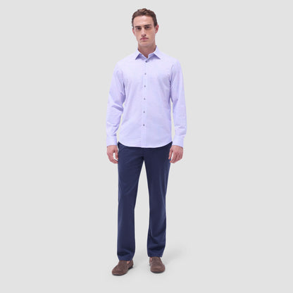 Bugatchi James Mini Check OoohCotton® Shirt Lilac