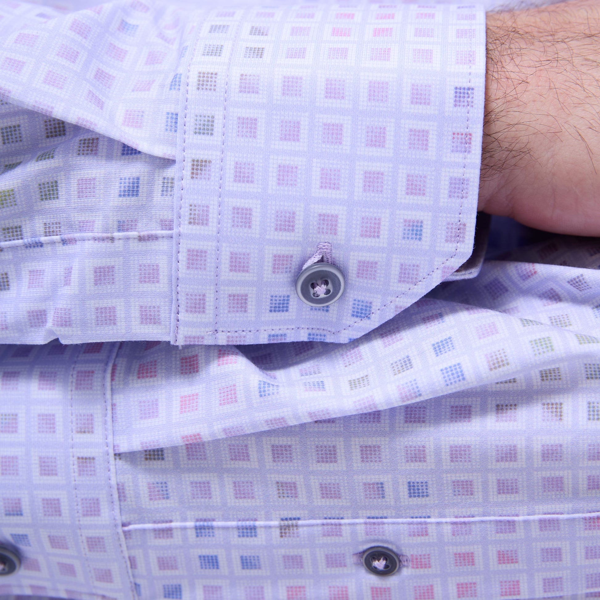 Bugatchi James Mini Check OoohCotton® Shirt Lilac