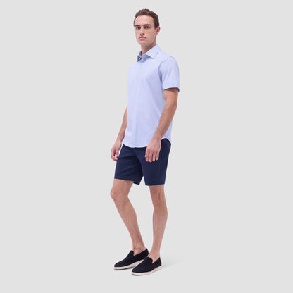 Bugatchi Miles Geometric OoohCotton® Short-Sleeve Shirt Shark