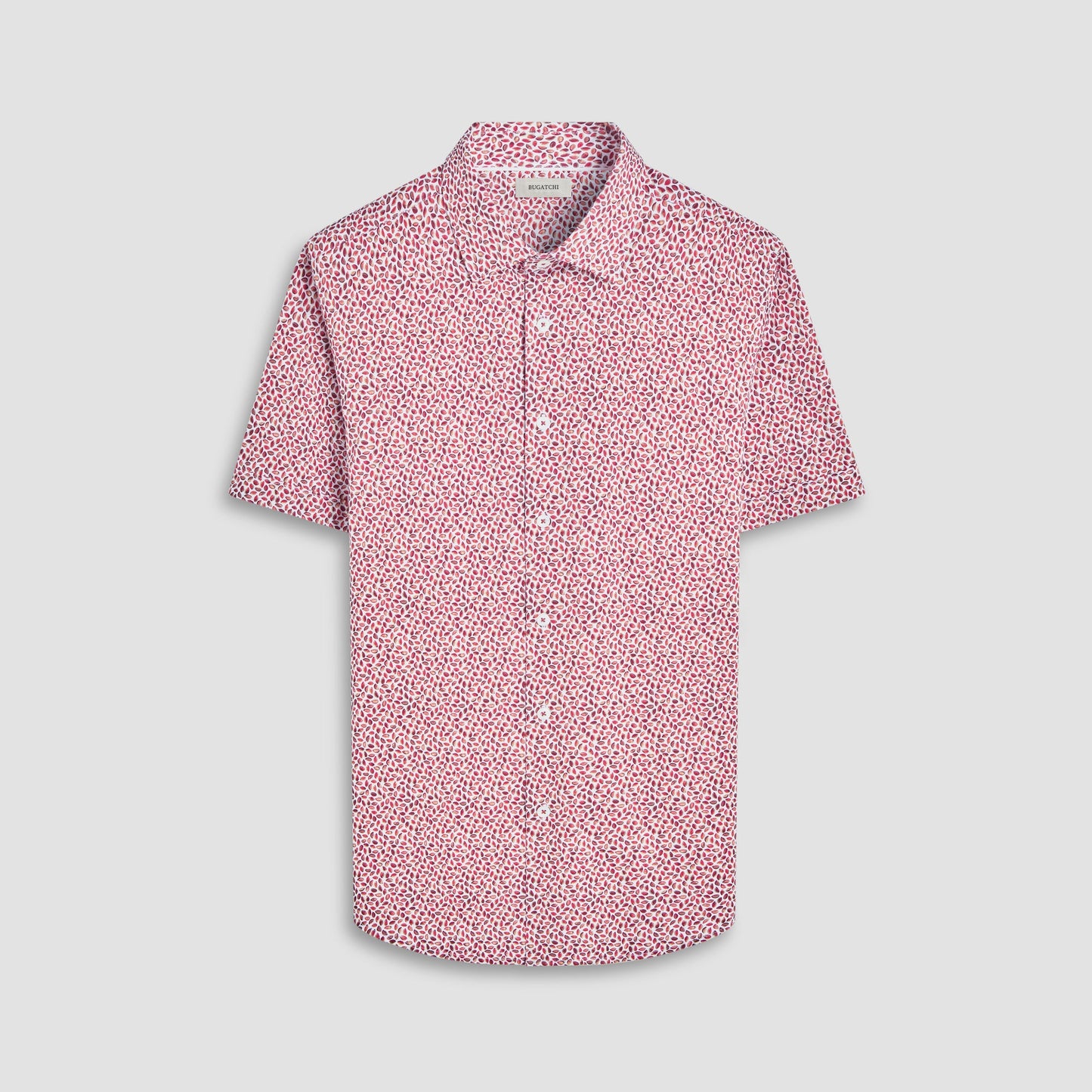 Bugatchi Miles Abstract OoohCotton® Short-Sleeve Shirt Chili