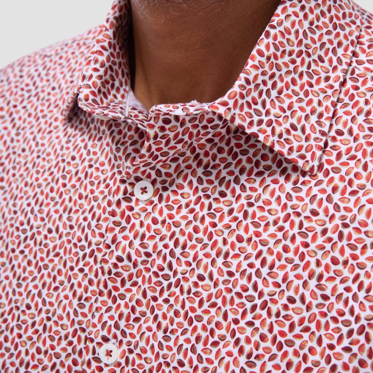 Bugatchi Miles Abstract OoohCotton® Short-Sleeve Shirt Chili