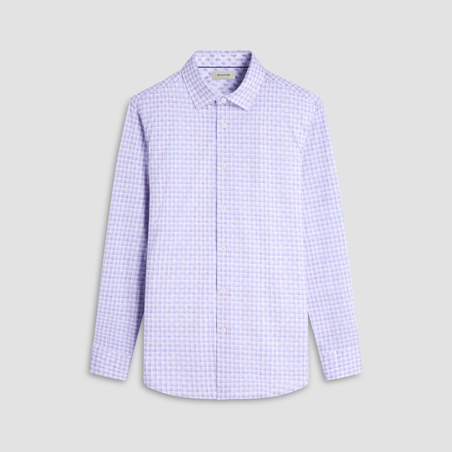 Bugatchi Jimmy Double Check & Paisley OoohCotton® Shirt Dusty Pink