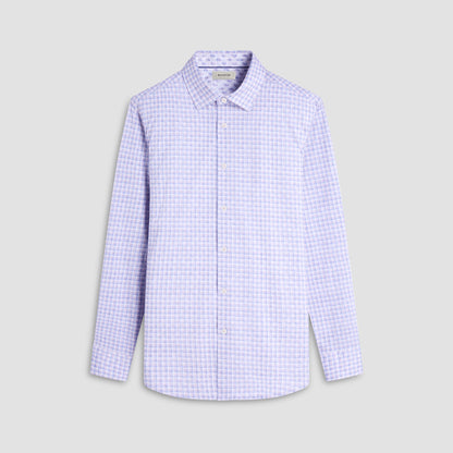 Bugatchi Jimmy Double Check & Paisley OoohCotton® Shirt Dusty Pink