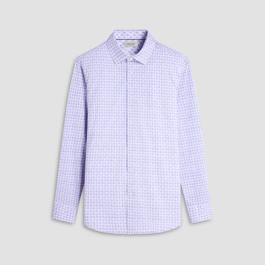 Bugatchi Jimmy Double Check & Paisley OoohCotton® Shirt Dusty Pink