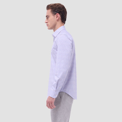 Bugatchi Jimmy Double Check & Paisley OoohCotton® Shirt Dusty Pink