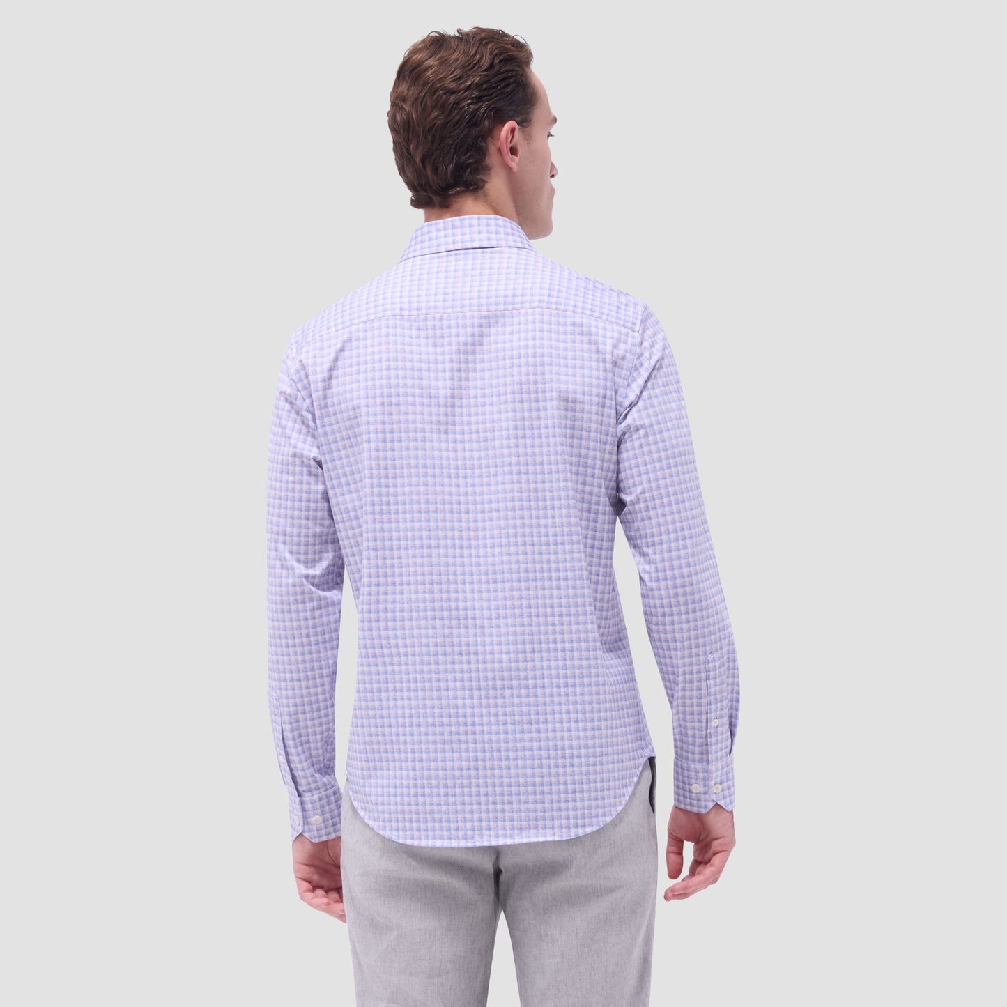 Bugatchi Jimmy Double Check & Paisley OoohCotton® Shirt Dusty Pink