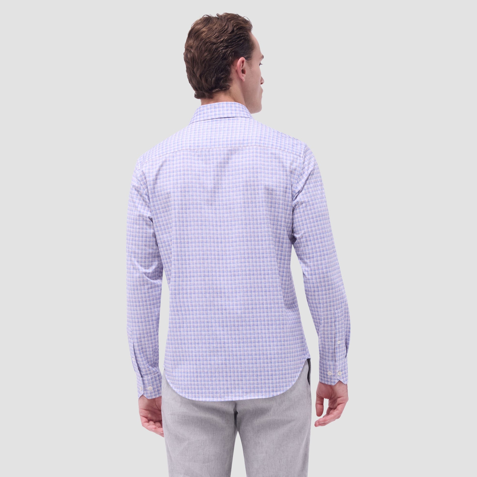 Bugatchi Jimmy Double Check & Paisley OoohCotton® Shirt Dusty Pink