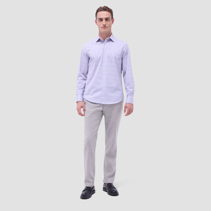 Bugatchi Jimmy Double Check & Paisley OoohCotton® Shirt Dusty Pink