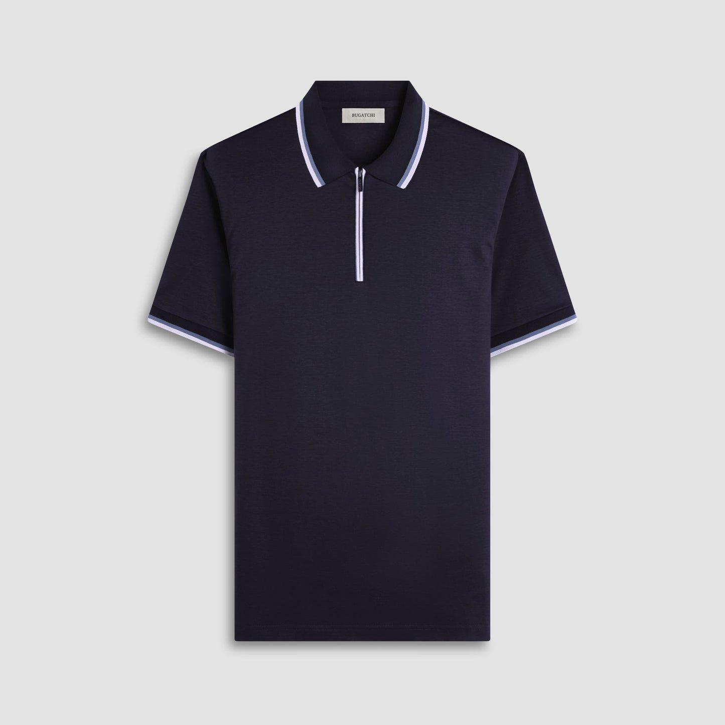 Bugatchi Solid Quarter-Zip Polo Shirt Black